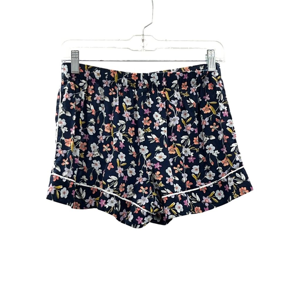 Victorias Secret Pajama Shorts Set Womens S Blue Floral Cotton Blend Used - Picture 5 of 16